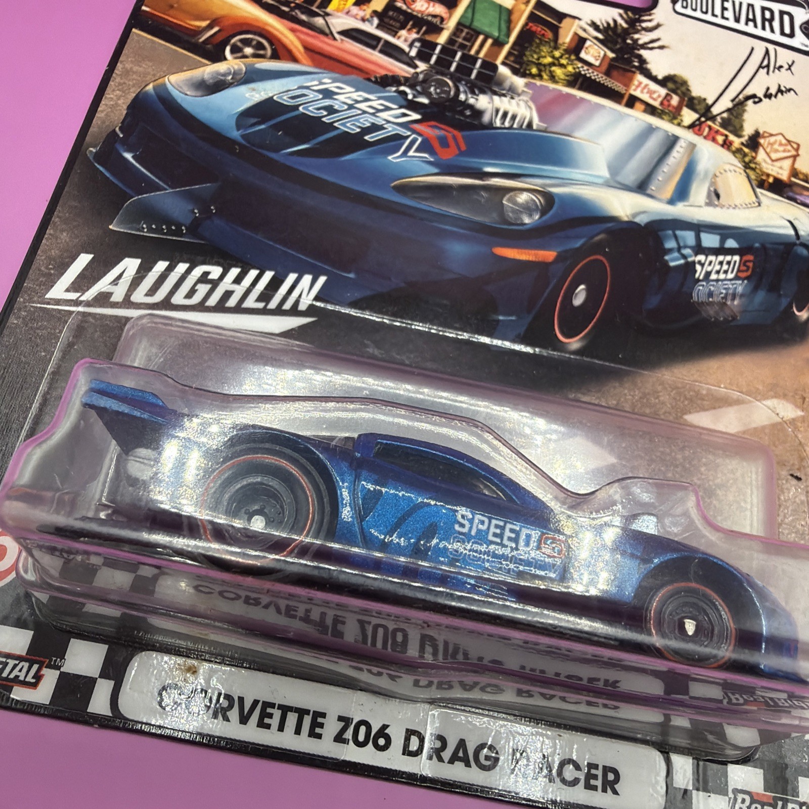 Hot Wheels Boulevard 1:64 Corvette Z06 Drag Racer Laughlin Model GRL96