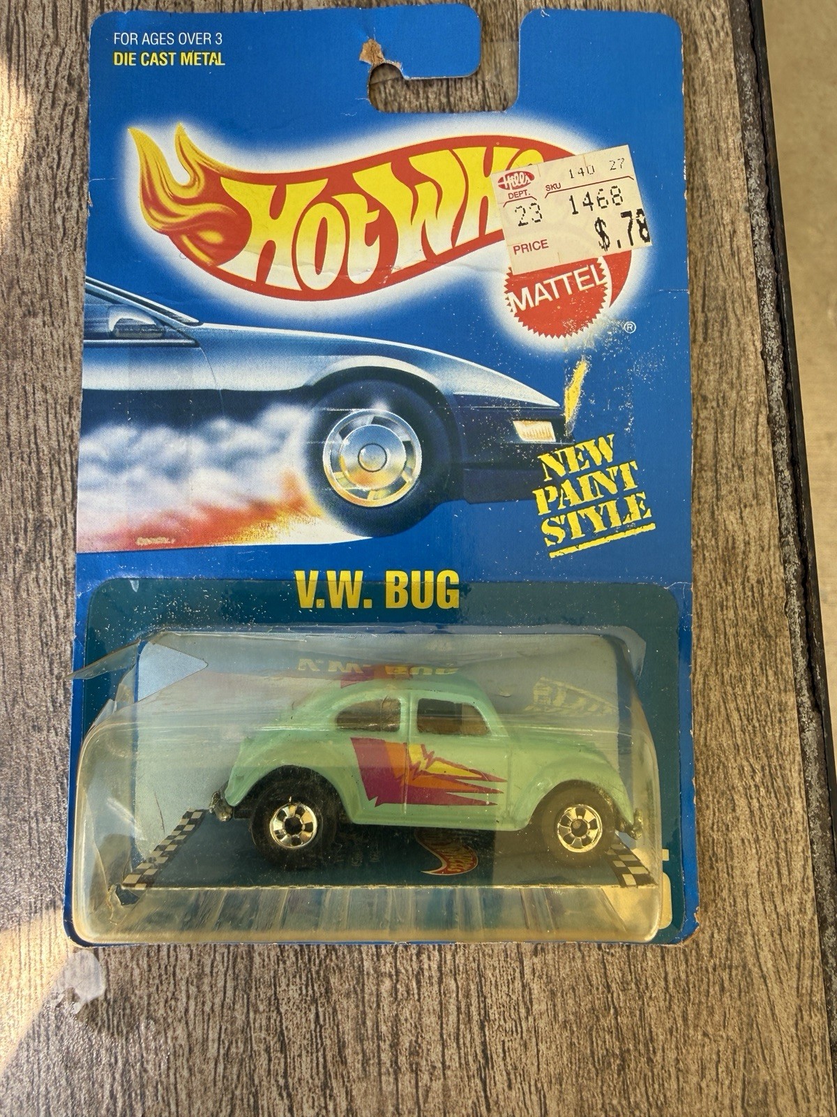 🔥1:64 Scale Hot Wheels V.W. Bug Blue Card #65 Diecast Toy Car Vintage🔥