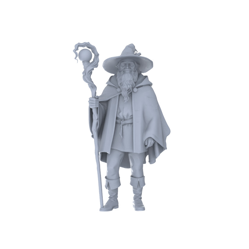LYGR 075 MRY-SFW 075 Medieval Steampunk Mage Resin Wargame Figure