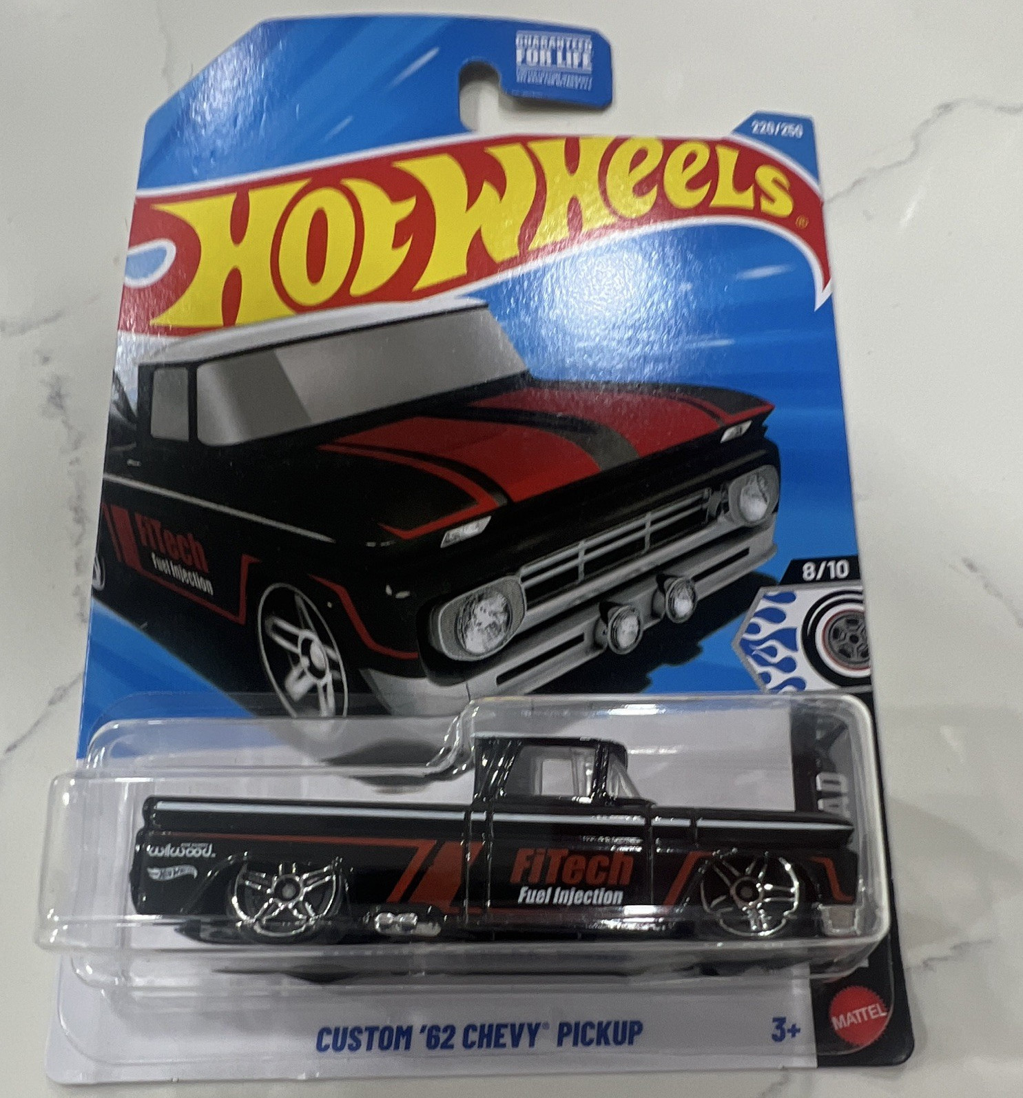 Hot Wheels Rod Squad Custom ’62 Chevy Pickup 1:64 Diecast Black/Red Unopened