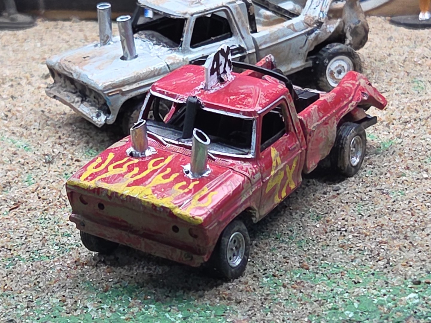 DEMO DERBY CUSTOM DEMOLITION Truck #4X 1979 FORD F150 1/64 Junk Yard RANGER XLT