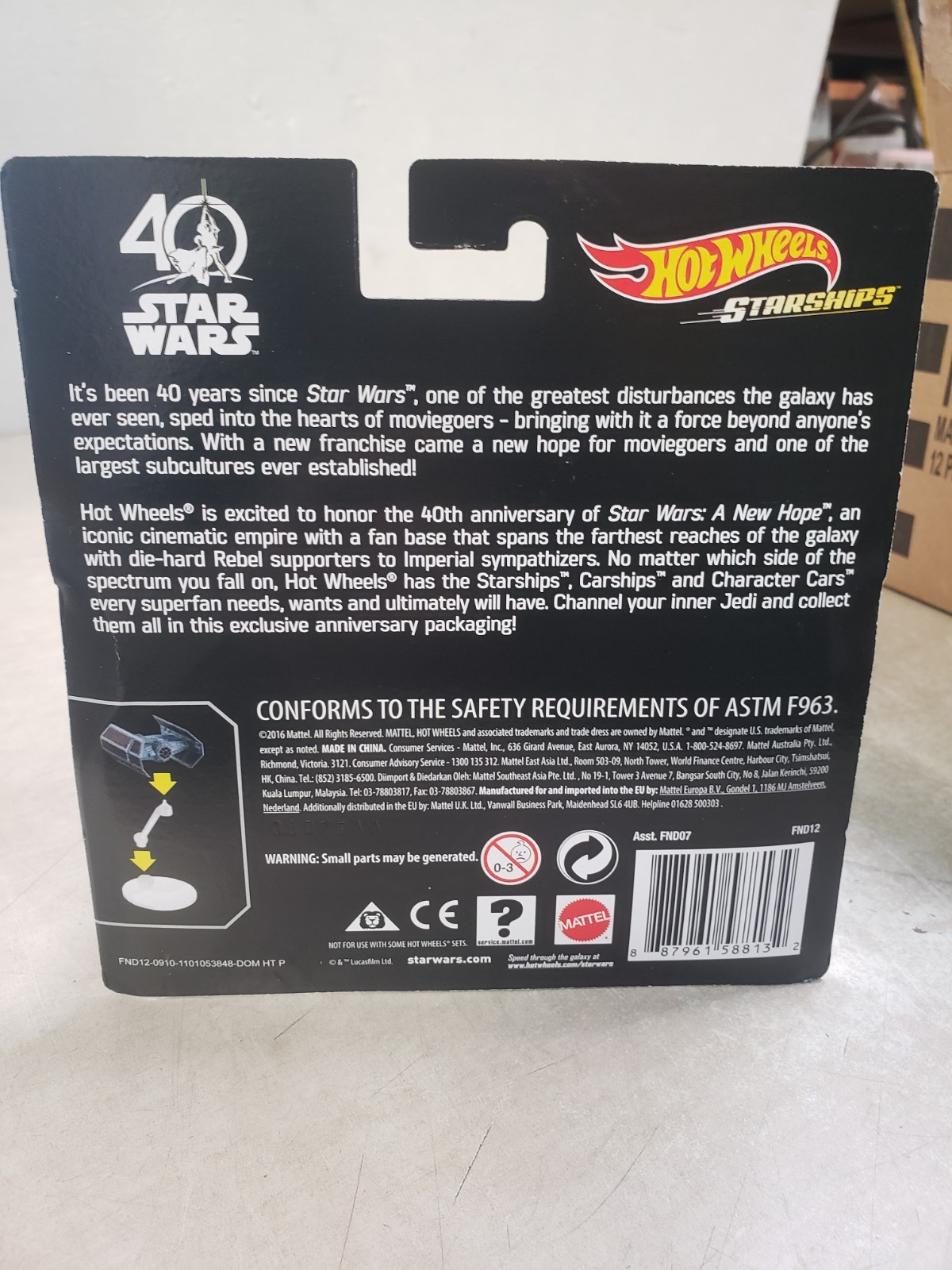 Hot Wheels Star Wars Starships Tie Advanced X1 Prototype w/Flight Stand New
