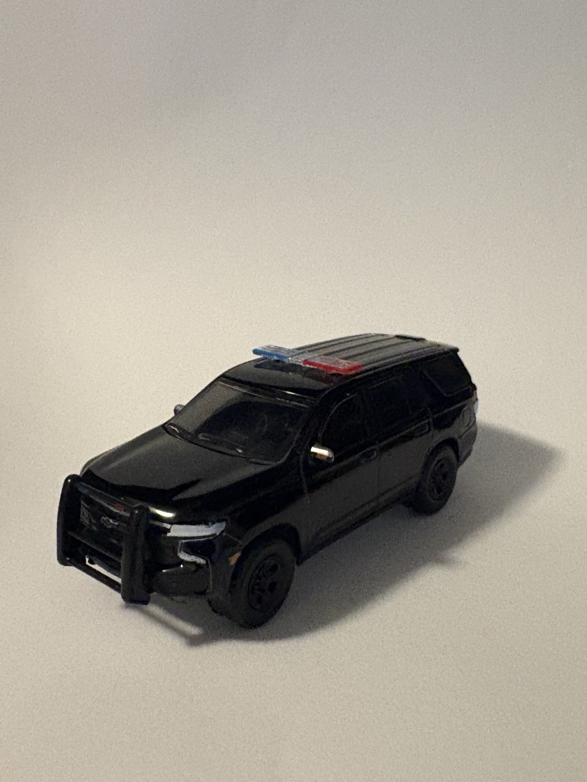 Greenlight Black Chevrolet Tahoe Police SUV 1:64 Push Bar Roof Light Bar