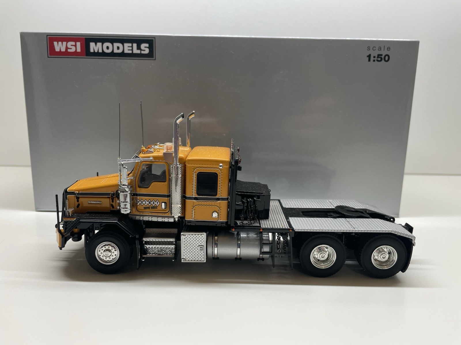WSI 1/50 Kenworth C500 Premay W/ballest Box, Black Rodgers Low Boy, IMC Load