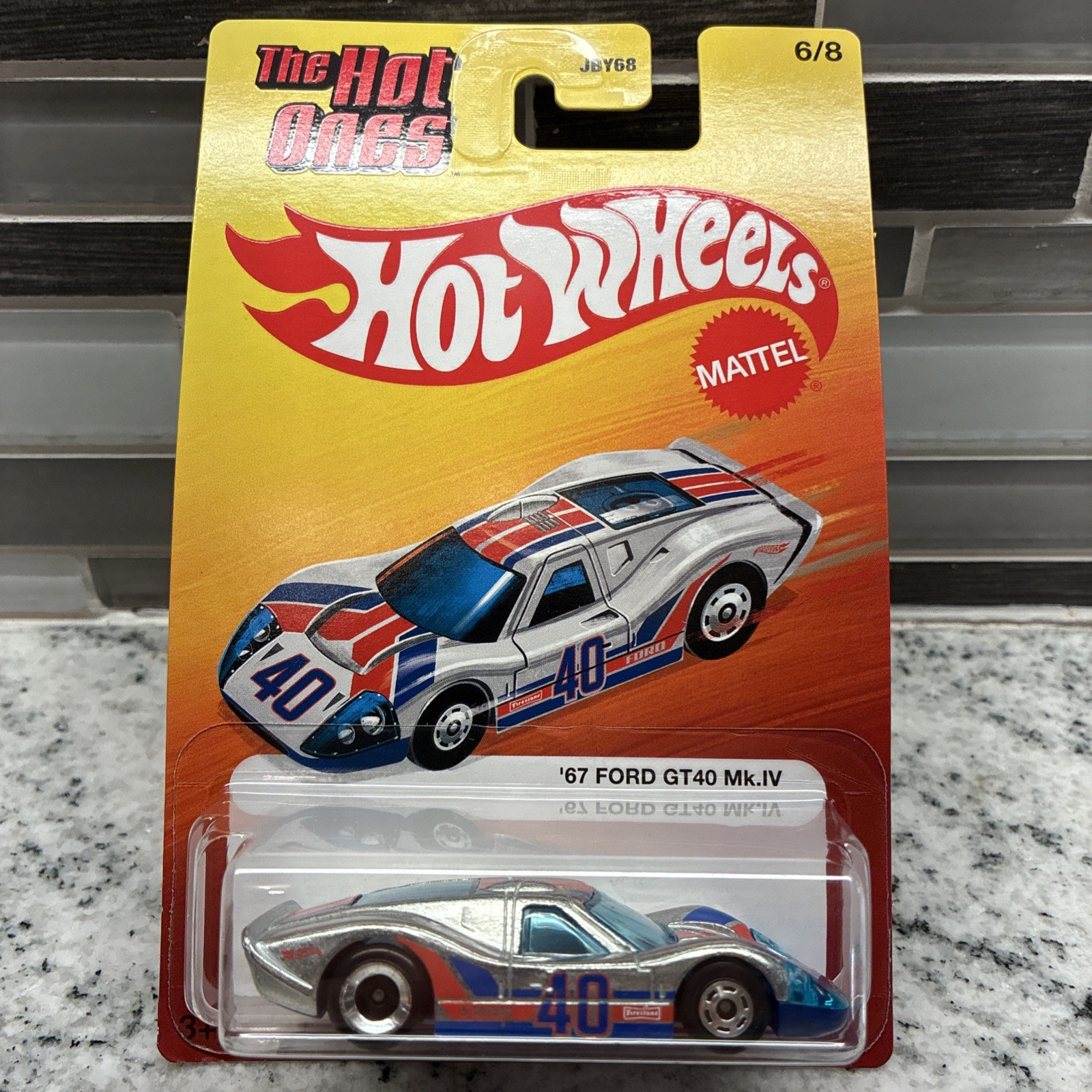 🔥🛞HOT WHEELS *WHEEL ERROR* The Hot Ones ’67 FORD GT40 Mk.IV Silver 6/8 Mk IV