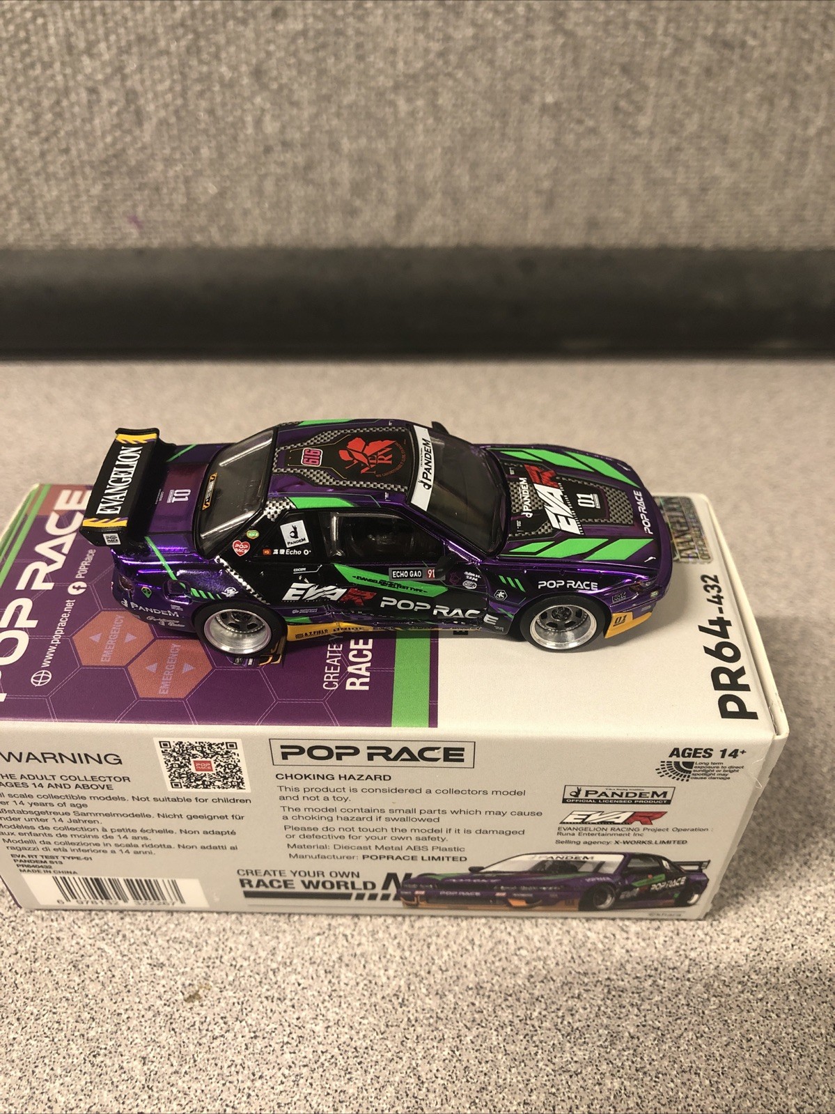 Pop Race 1:64 Factory Sealed EVA RT Test Type-01 Pandem S13 Nissan Silvia #432