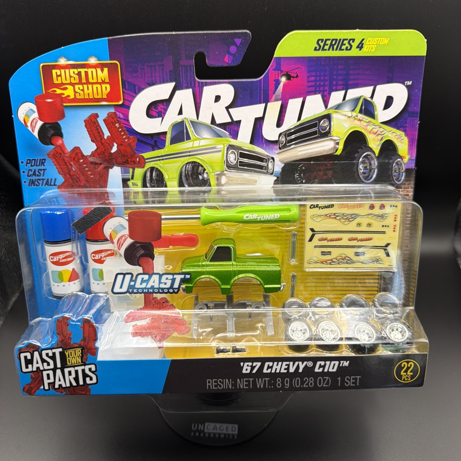 CarTuned 1:64 Custom Shop Castworks 1967 Chevy C10 Green New Sealed, Car Tuned