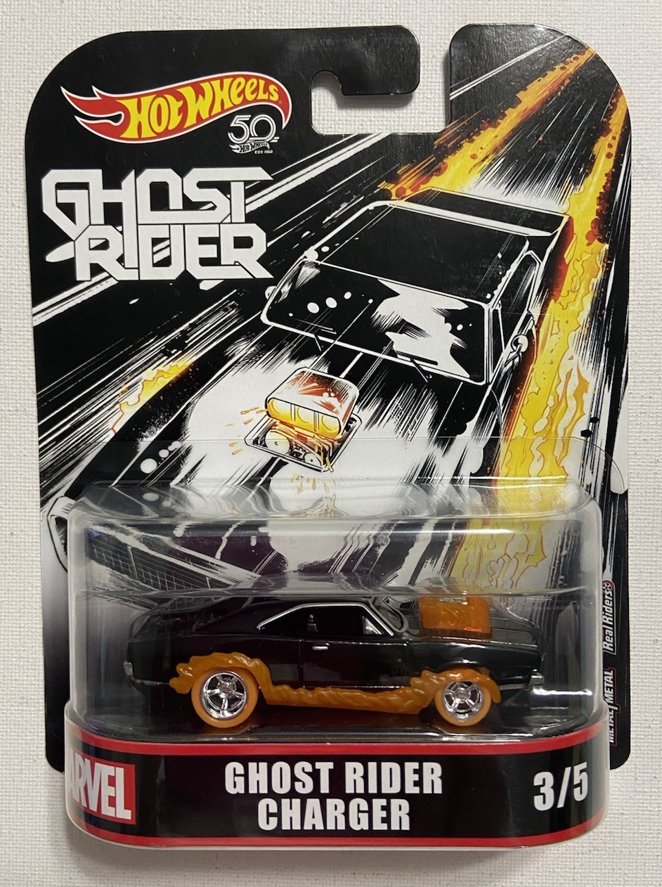 Hot Wheels Premium Retro Entertainment Marvel GHOST RIDER Charger 3/5 Mattel