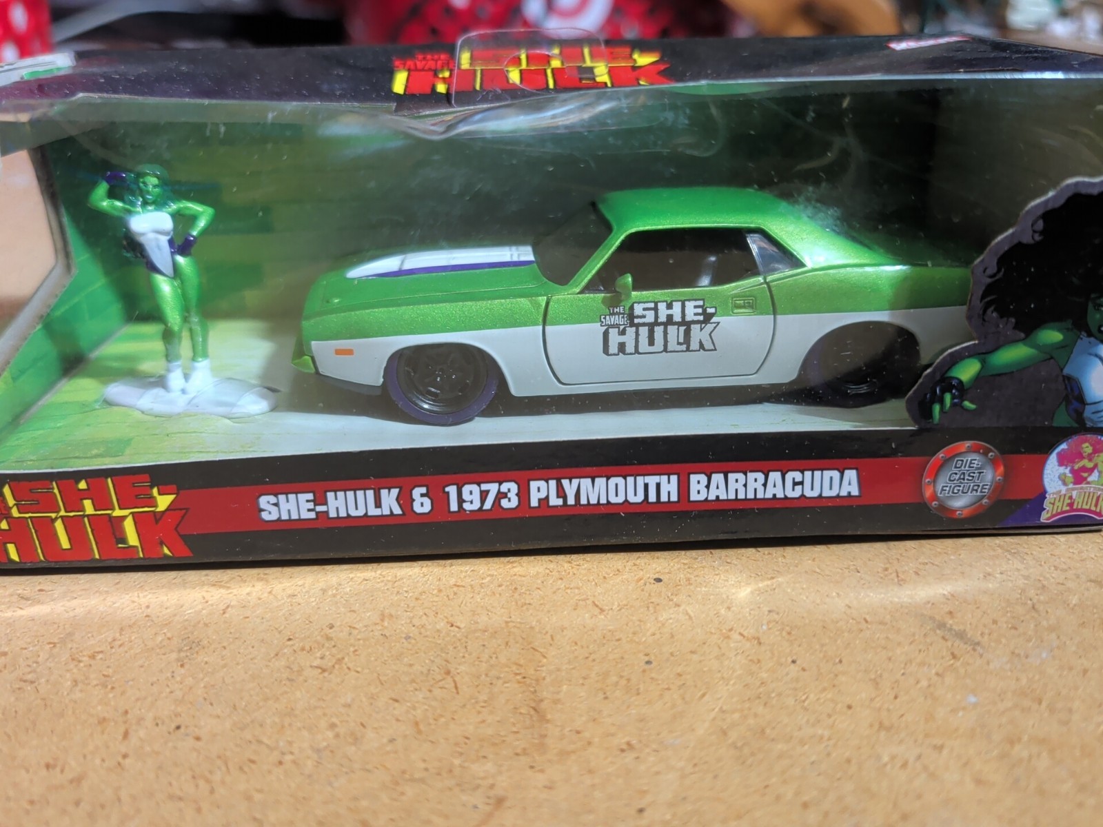 Jada Toys Hollywood Rides: Marvel “She-Hulk” & 73 Plymouth Barracuda 1/32 Scale