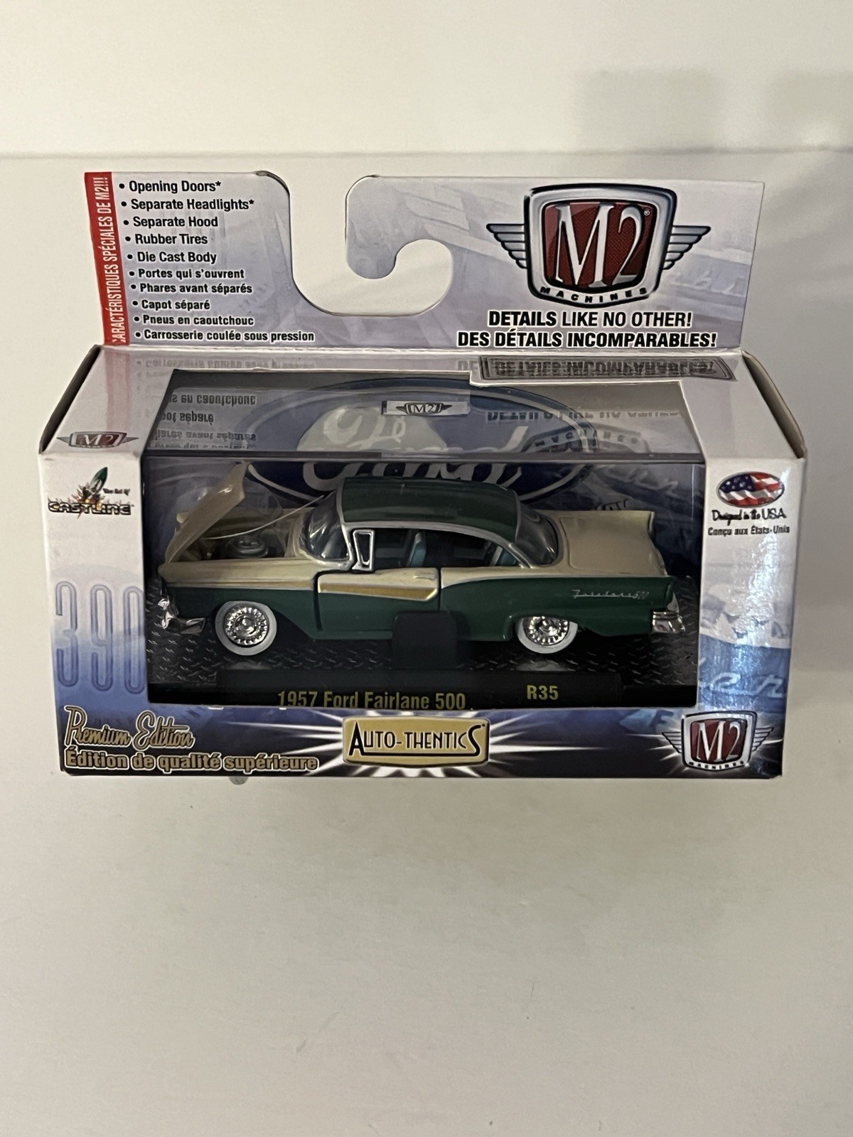 1957 Ford Fairlane 500 M2 Machines Auto‑Thentics R35 Premium Edition Diecast NIB