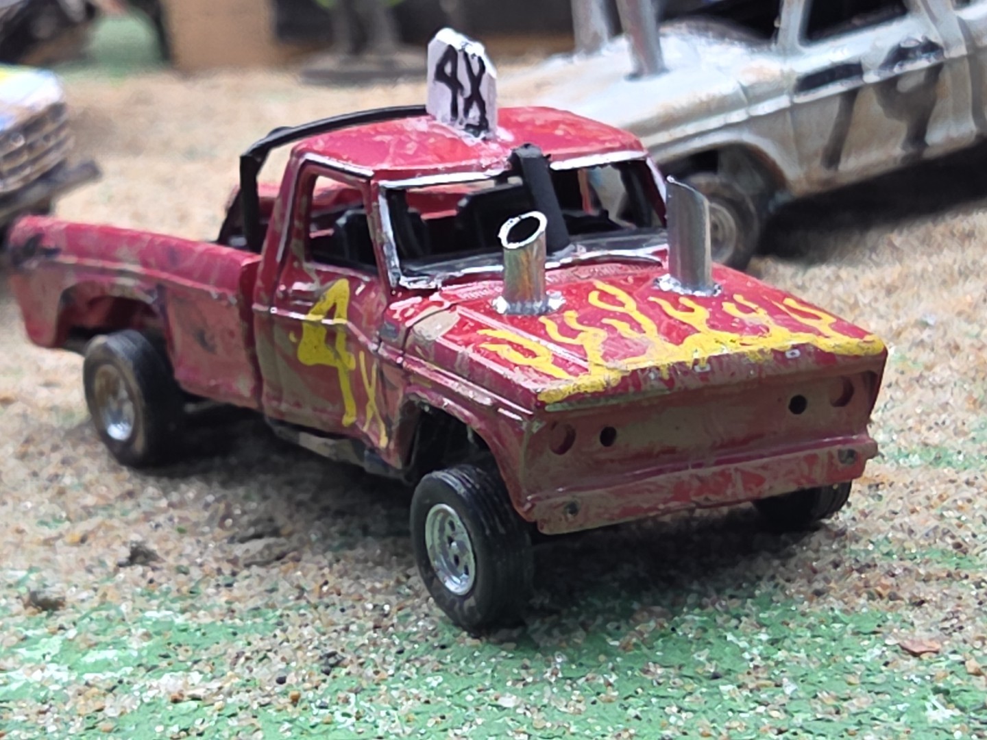 DEMO DERBY CUSTOM DEMOLITION Truck #4X 1979 FORD F150 1/64 Junk Yard RANGER XLT