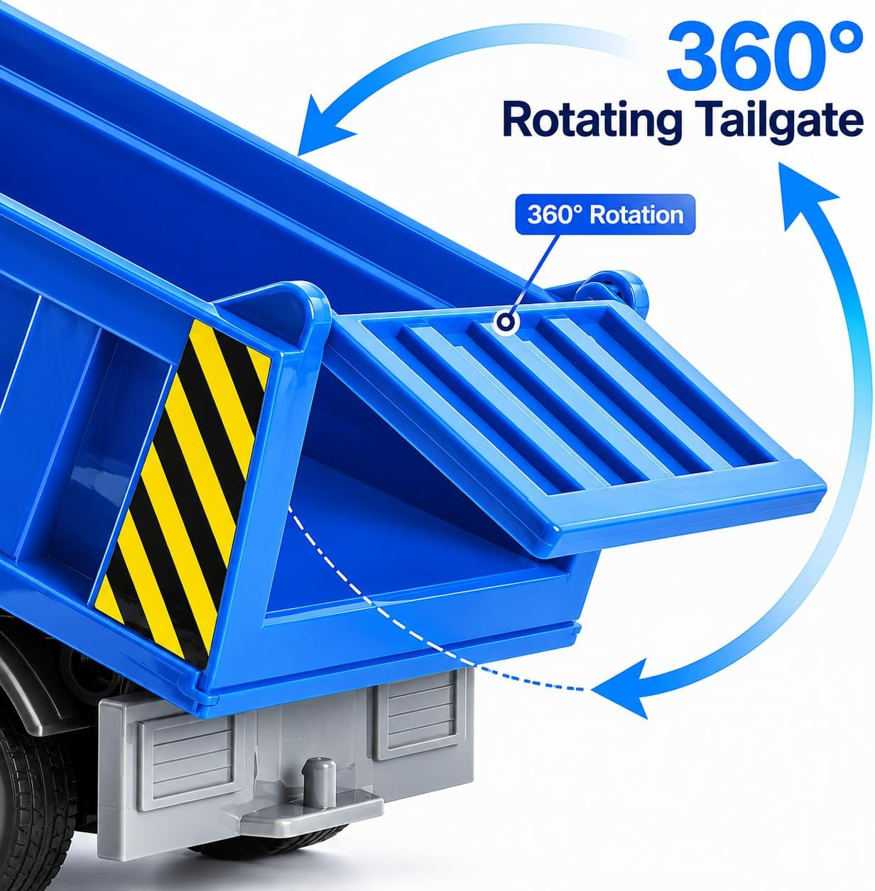 14″ Blue Large Dump Truck Toy,Construction Trucks for Boys Girls 3 4 5 6 7 8 Yea