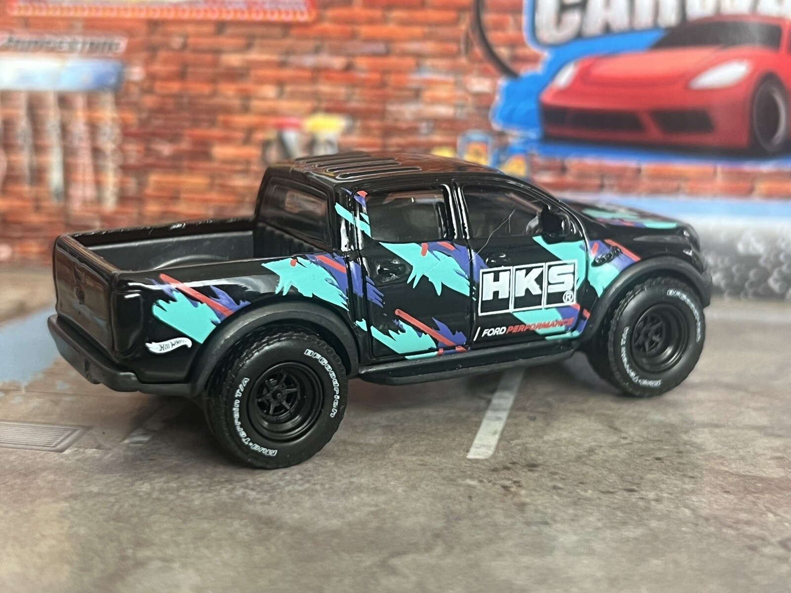 Hot Wheels ‘19 Ford Ranger Raptor HKS Super Custom Swap Real Riders 6 Spoke