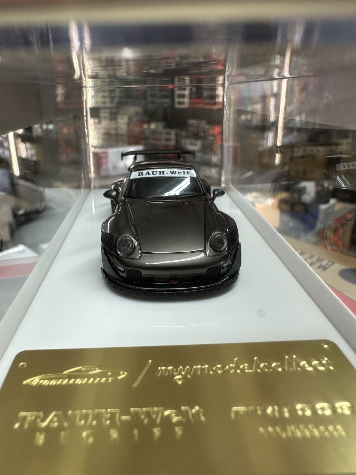 PORSCHE RWB 993 CHROME PEARL GRAY 1/64 DIECAST CAR MODEL BY MY MODEL COLLECT MC