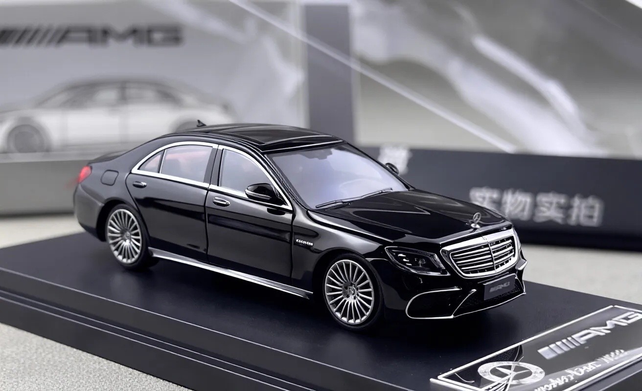 RM 1:64 Black S63 W222 Luxury Sedan Sports Model Diecast Metal Car