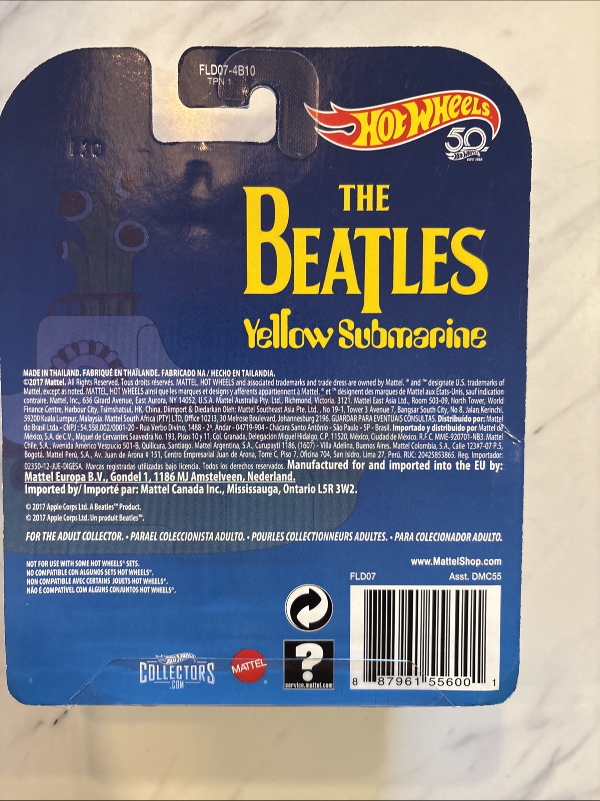 Hot Wheels 50th Anniversary Premium The Beatles Yellow Submarine 1/64 scale