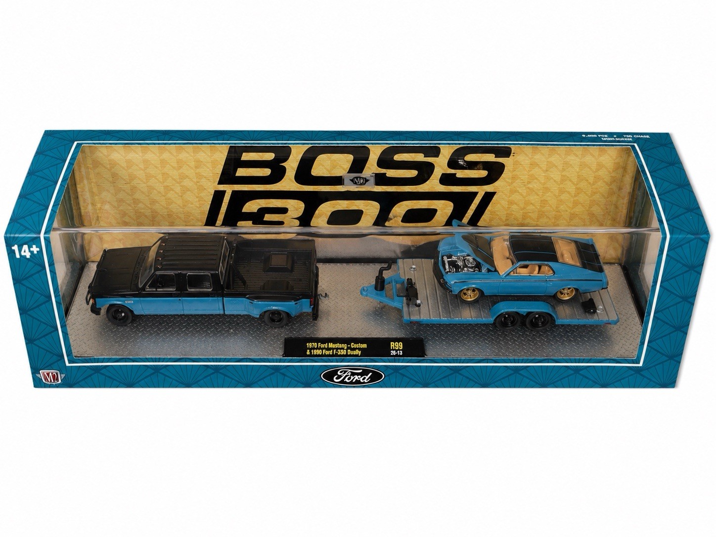 M2 Machines Hauler Boss 302 1990 Ford F-350 Dually & 1970 Ford Mustang