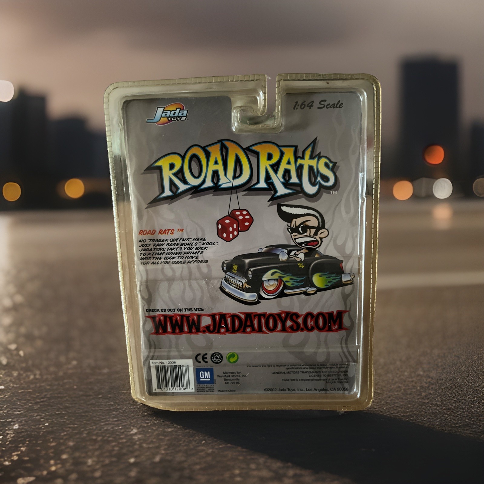 2002 Jada 1:64 Road Rats ’53 Chevy Bel Air Black w/Multi-Color Flames G33