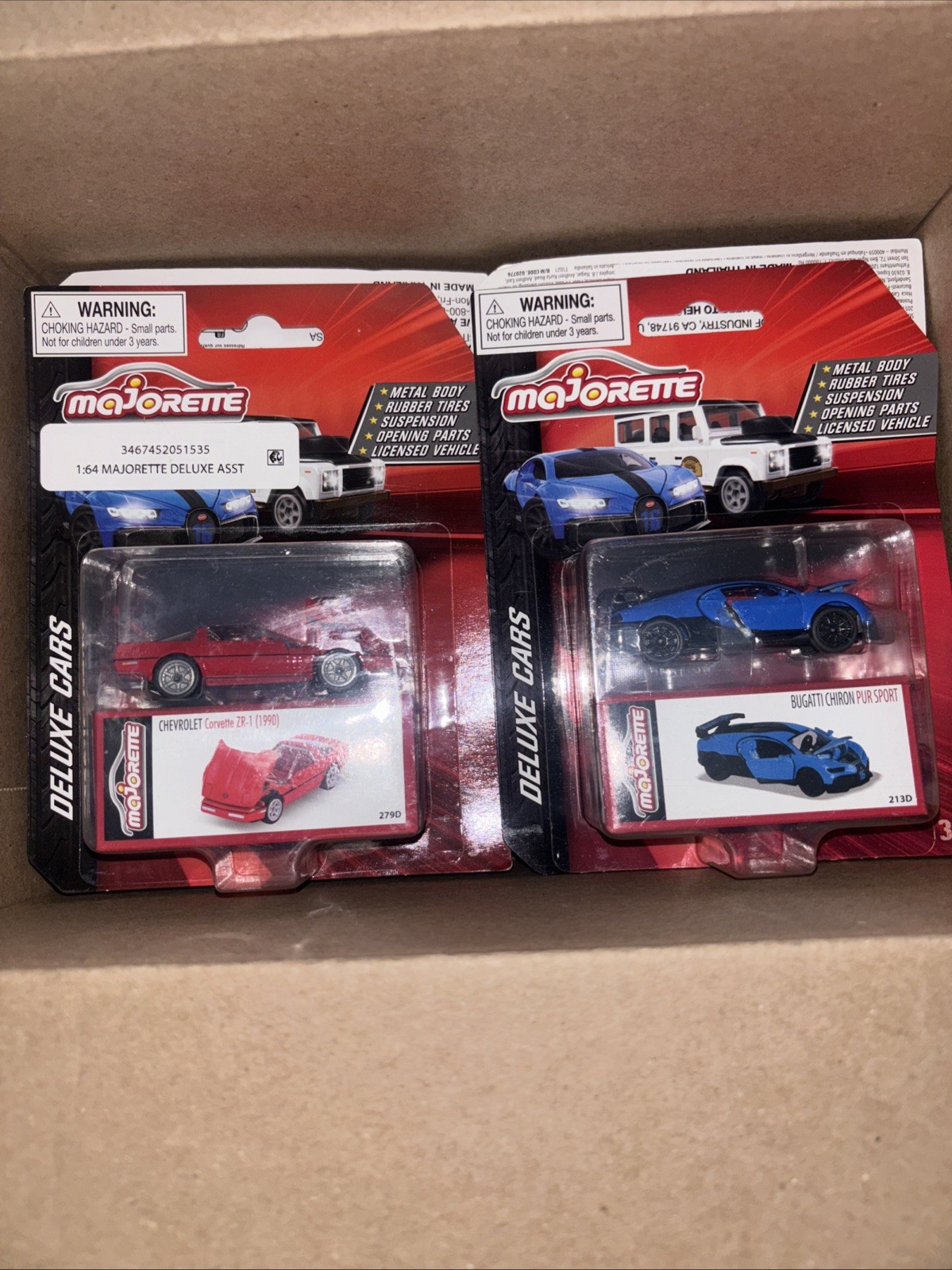 Majorette Deluxe Cars Lot Of (5)-Bugatti Chiron, Bugatti Blue,McLaren,& 2 Lambos