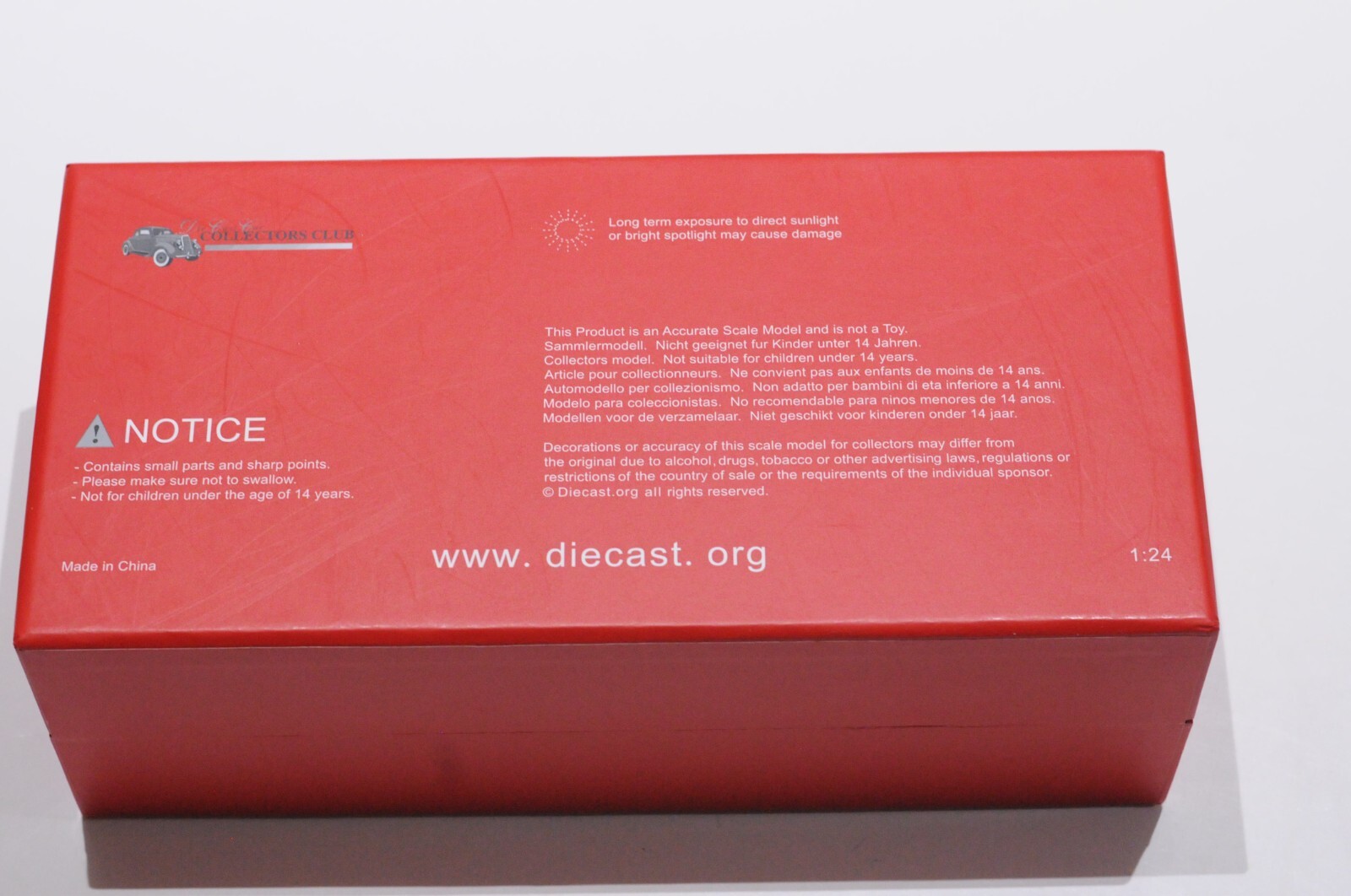RARE DIE CAST CAR COLLECTOR’S CLUB 1939 DELAHAYE 165 M CABRIOLET RED SCALE 1:24