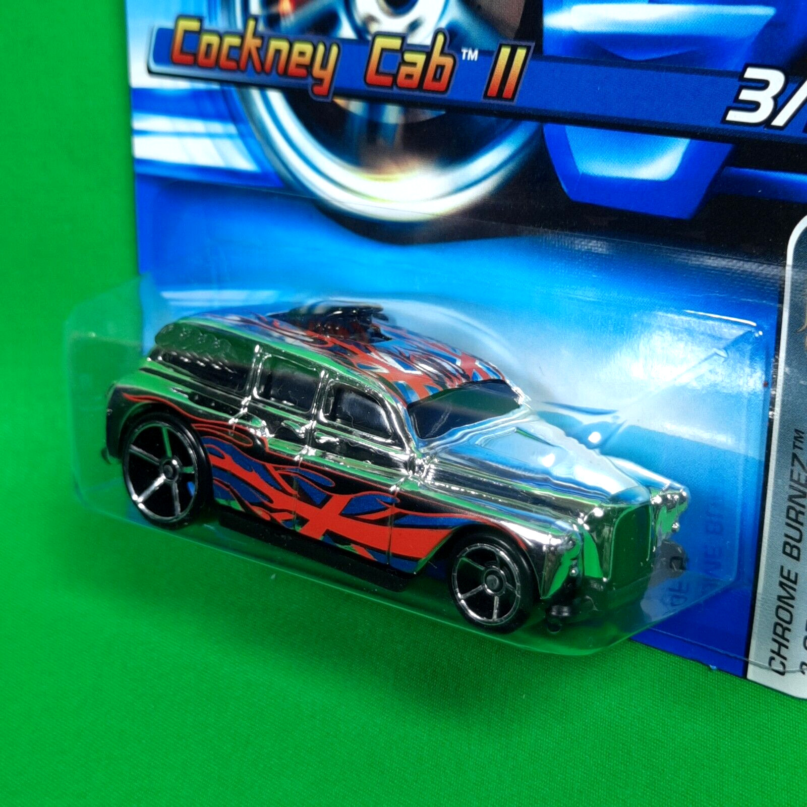 2006 Hot Wheels #068 Cockney Cab II Chrome Burnerz #3/5 OH5