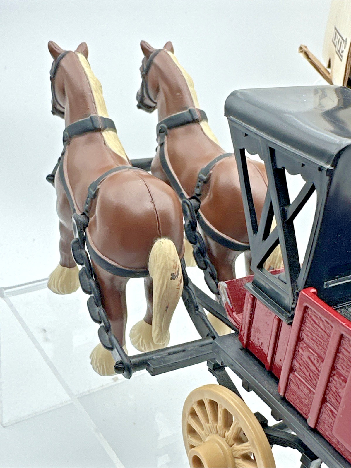 Ertl Die Cast Metal Gray and Barton Horse and Plastic Wagon Toy Delivery W/Box