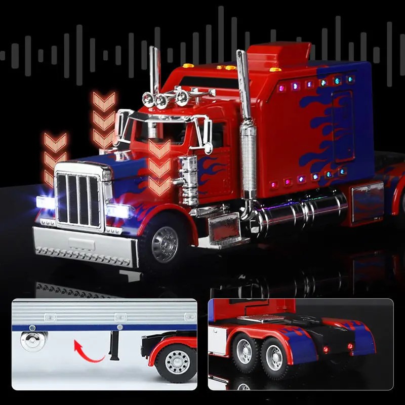 1:24 Peterbilt 389 Alloy Heavy Semi Trailer Truck Head Diecast Container Truck