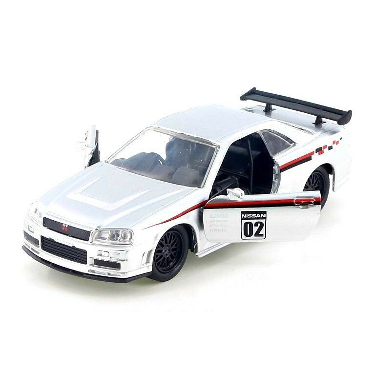 99140-DP1. JADA HARD TOP. 2002 NISSAN SKYLINE GT-R. 1/32. SILVER. DIECAST CAR.