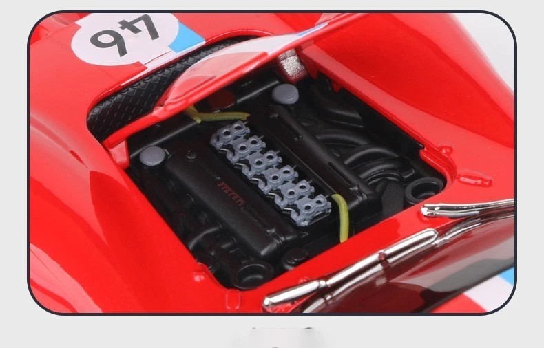 1:32 1964 Ferrari 250 GTO Diecast Alloy Car Model – Light Sound Pull-Back Toy