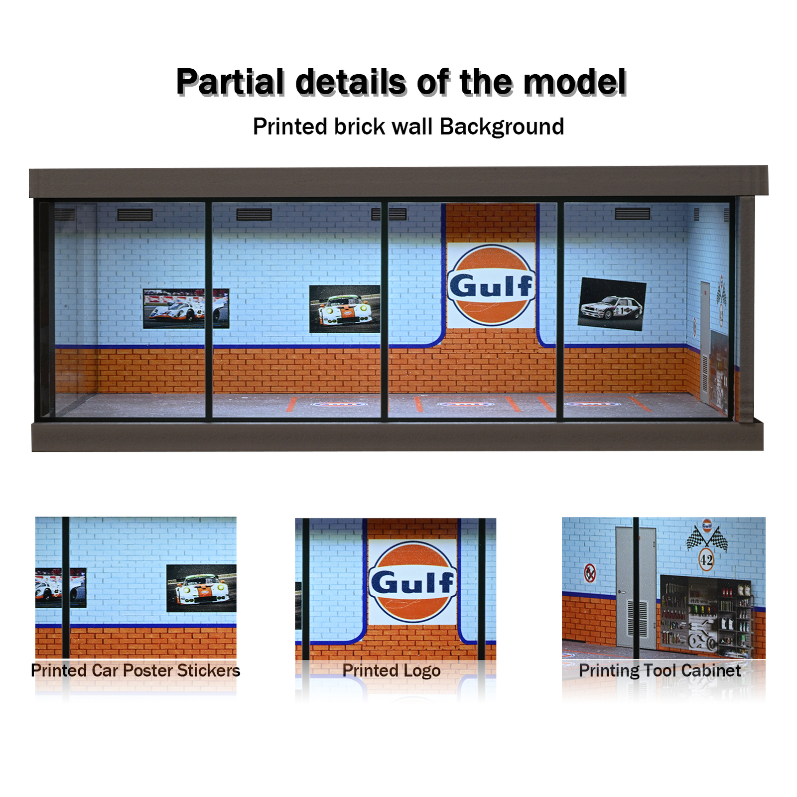 Diorama 1/64 Car Garage Model City LED Lighting Car Showroom Display Model Gifts