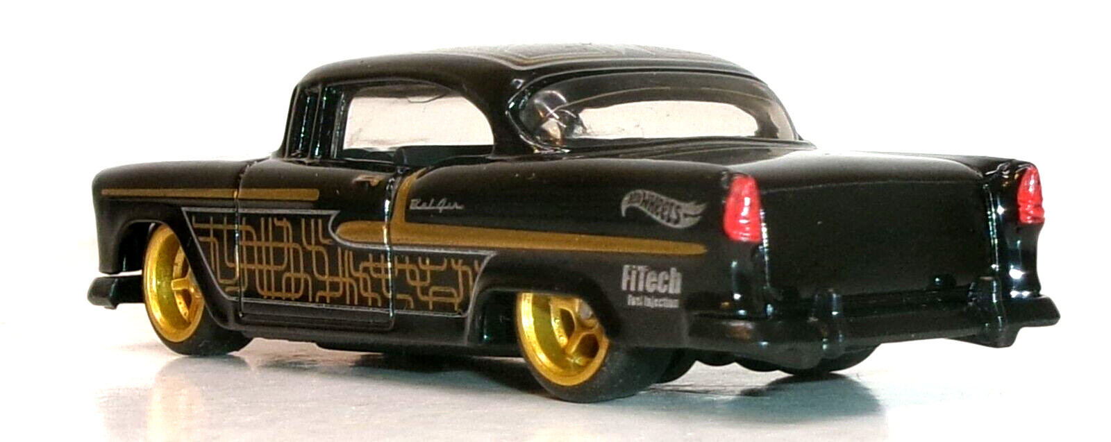LOOSE 2025 HOT WHEELS 1:64 BLACK ’55 CHEVY BEL AIR WHEEL SWAP REAL RIDERS