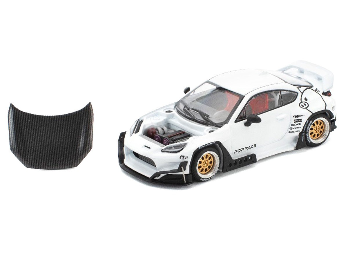 Toyota Pandem GR86 White with Carbon Hood “Enigma Exclusive Edition” 1/64 Diecas