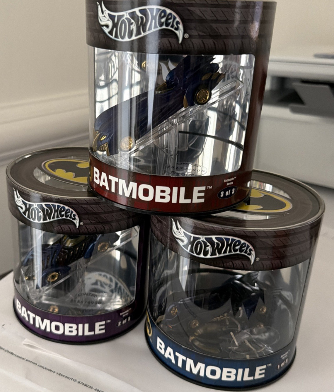 Hot Wheels Oil Can Batmobile Series Complete Set Batman LE 4000 LOT set OF 3 new