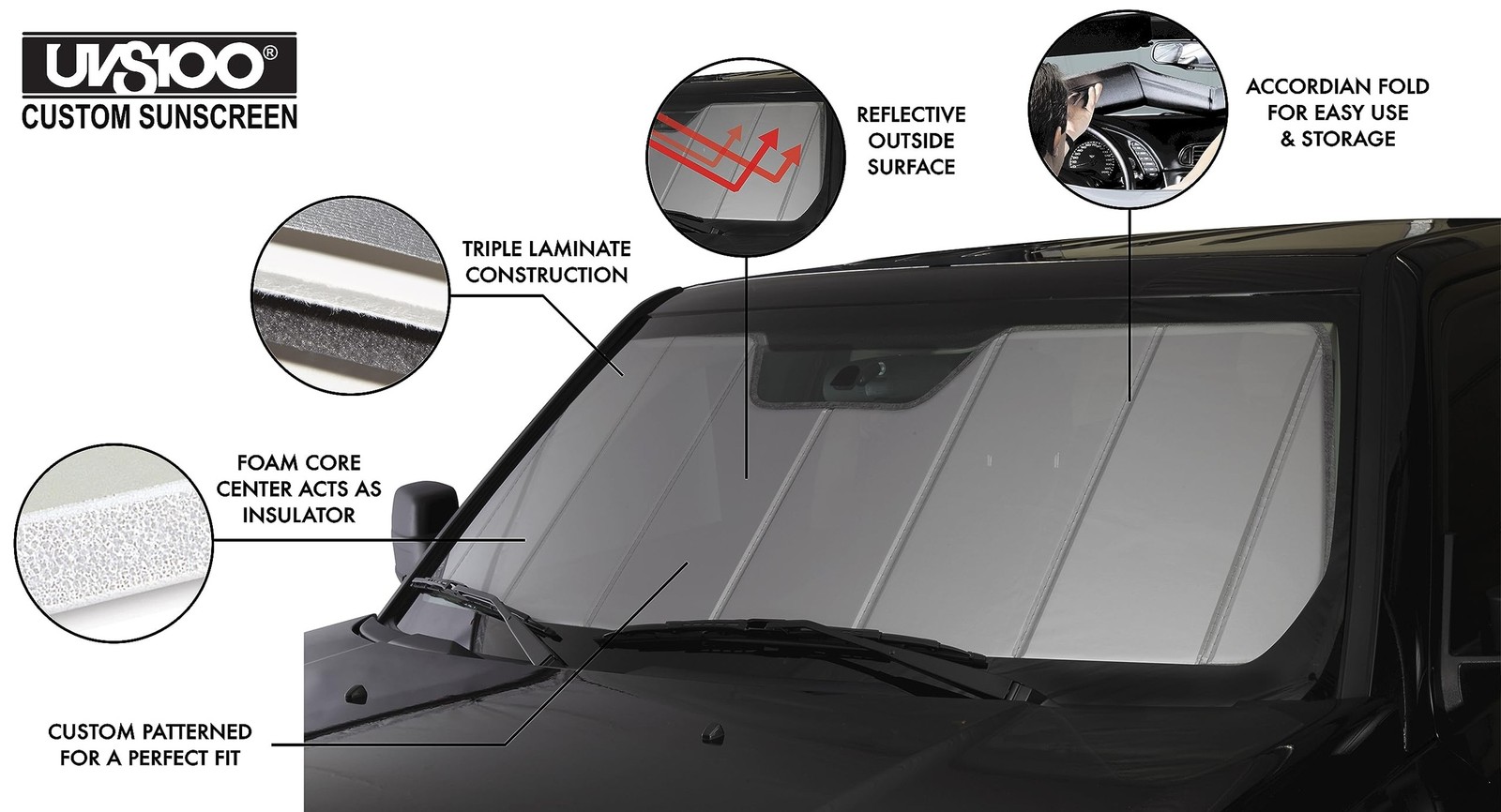 Covercraft UVS100 Custom Sunscreen | Fits 2019-2023 Ford Ranger | Silver