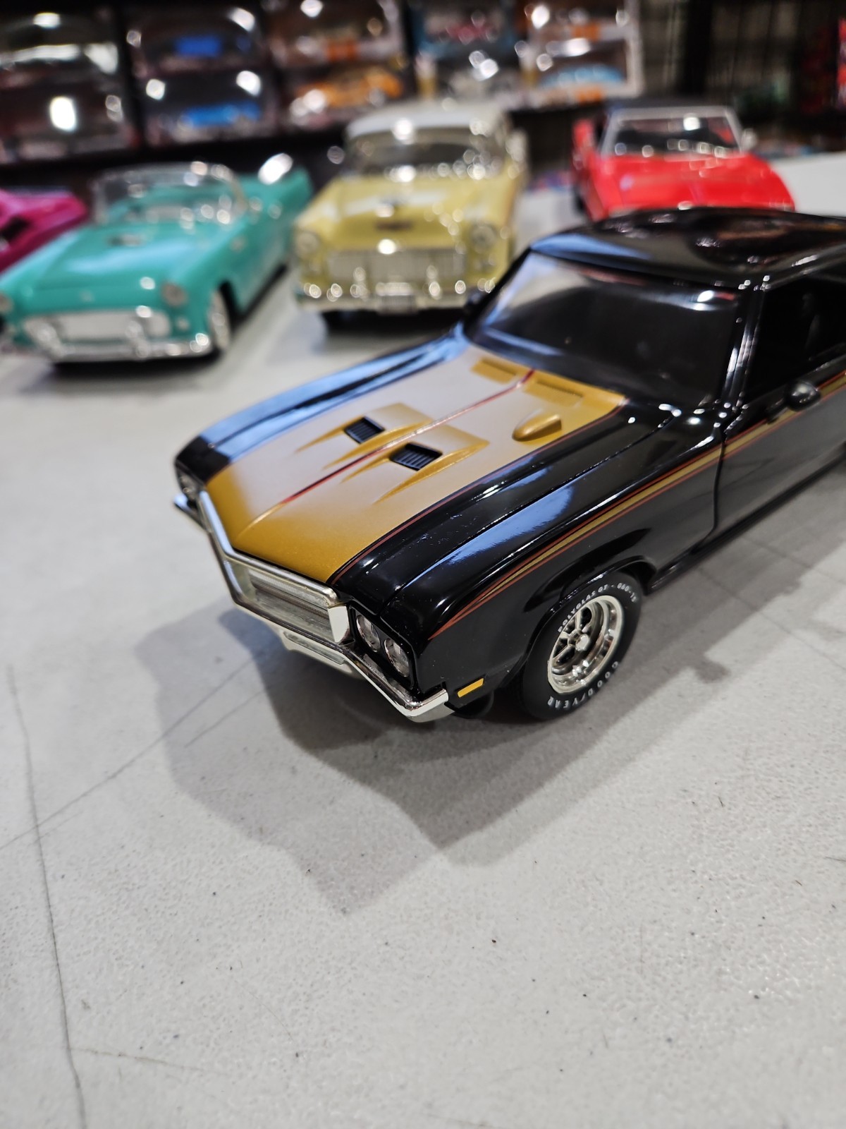 1971 Buick GSX, 1:18 Scale, ERTL Licensed By GM Black w/Gold. NO BOX –