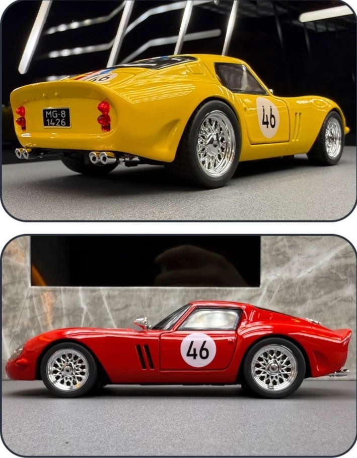 1:32 1964 Ferrari 250 GTO Diecast Alloy Car Model – Light Sound Pull-Back Toy