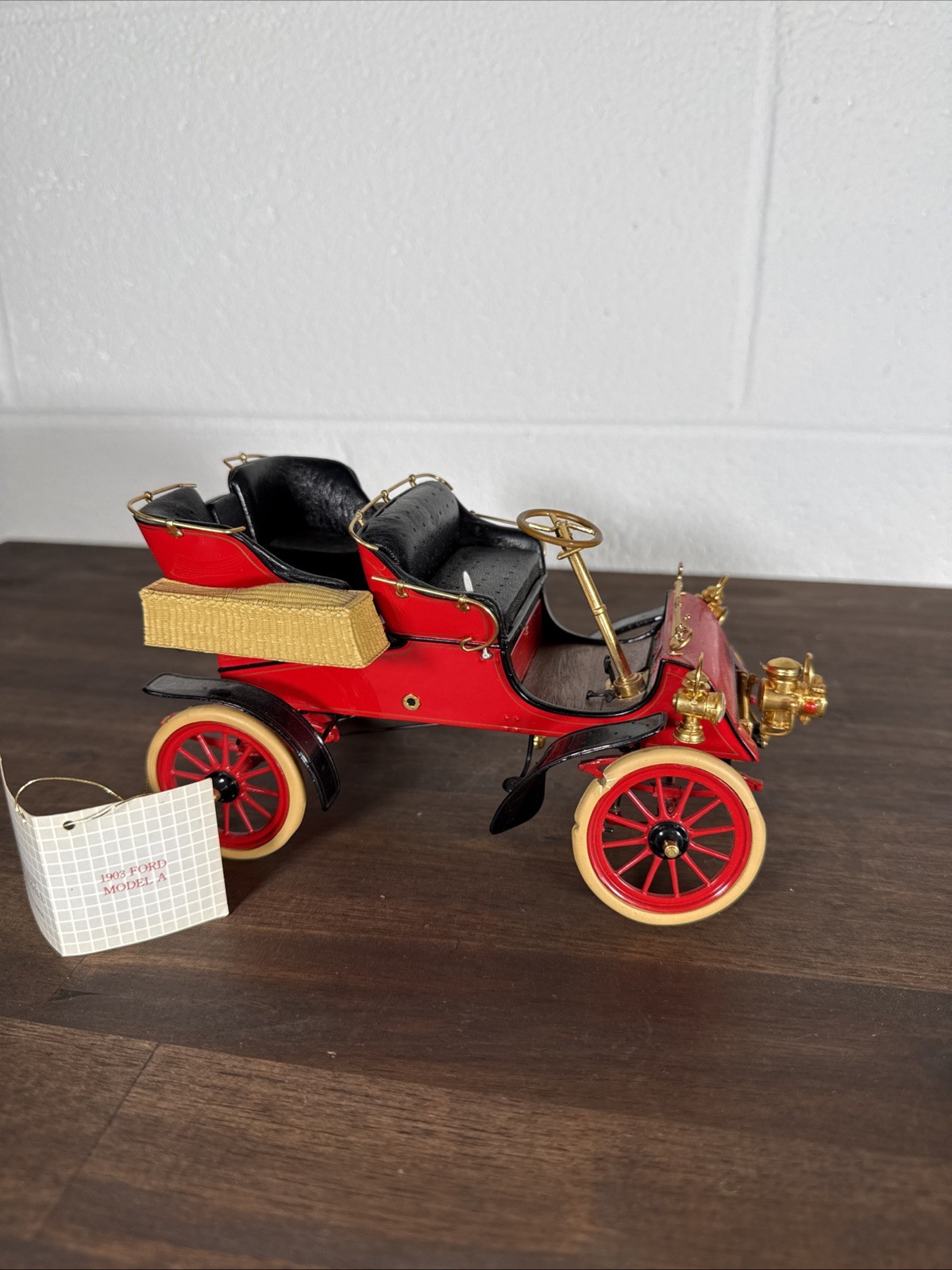 1903 Ford Model A Die Cast By Franklin Mint 1/16 Scale Red, No Box
