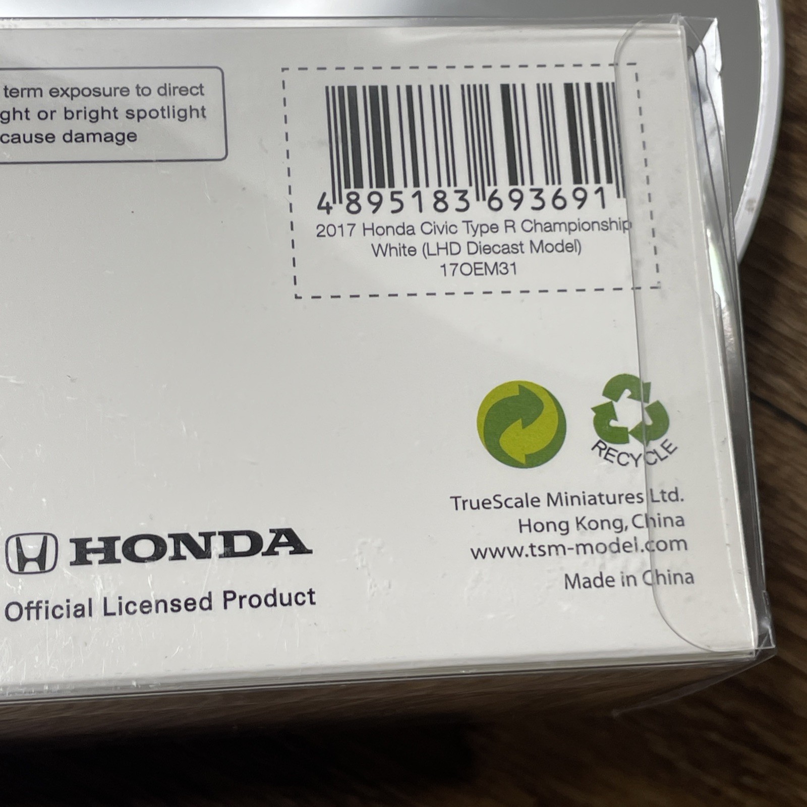 1/43 TSM MODEL HONDA CIVIC TYPE R FK8 WHITE 655588
