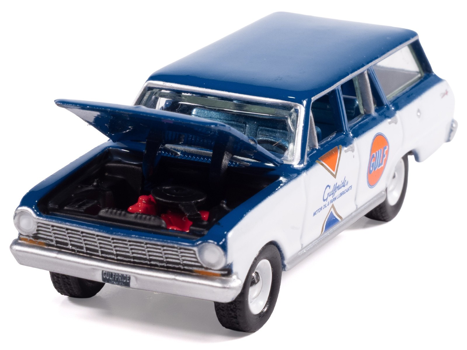 1963 CHEVROLET II NOVA 400 WAGON “GULF” 1/64 MODEL BY AUTO WORLD AWBC003-AWSP201