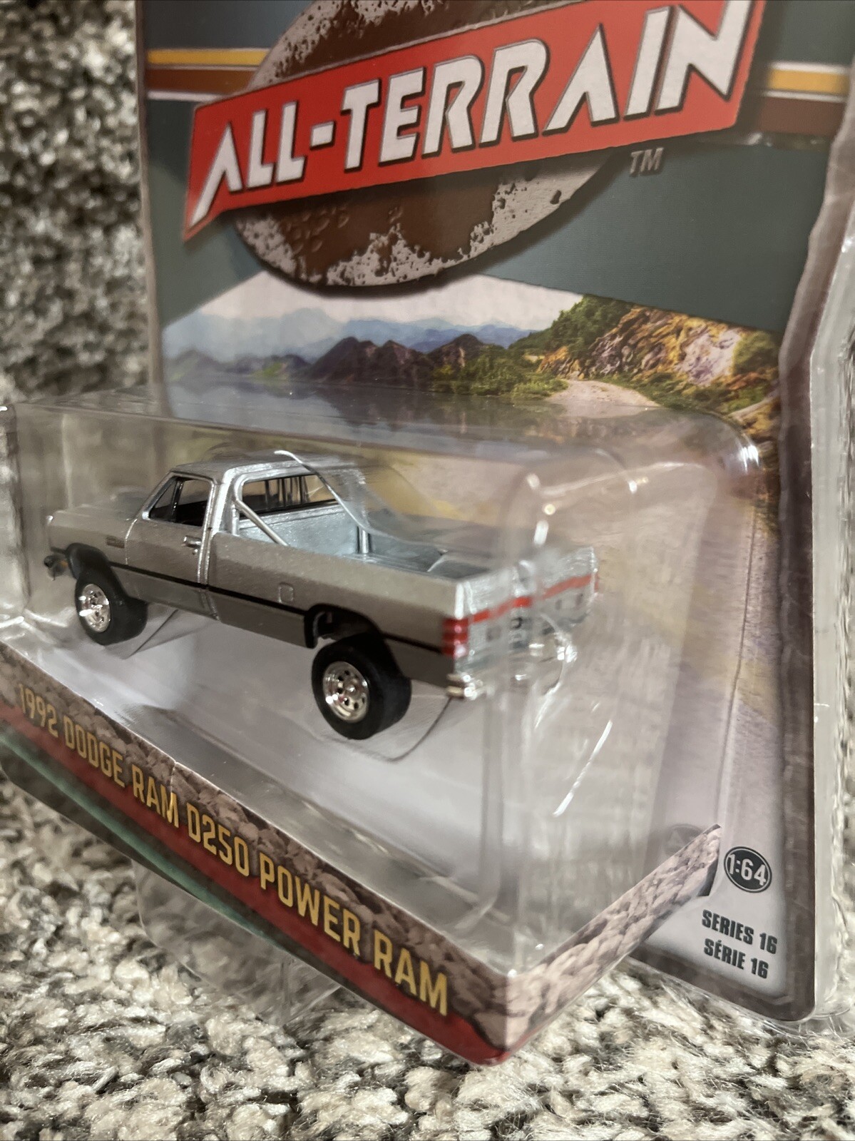 1:64 Greenlight 1992 Dodge Ram D-250 Power Ram Silver Diecast NEW!!