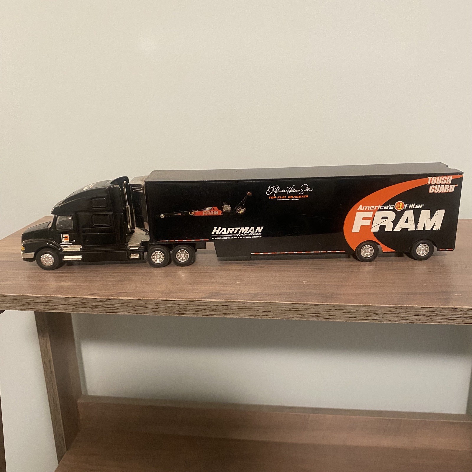 TFD Rhonda Hartman Smith FRAM Semi Freightliner Tractor Trailer Diecast Orange