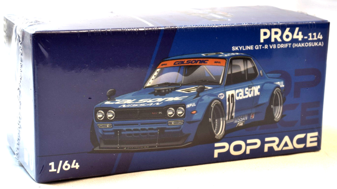 Pop Race Nissan Skyline GT-R V8 Drift (Hakosuka) – Calsonic 1:64 Car PR640114