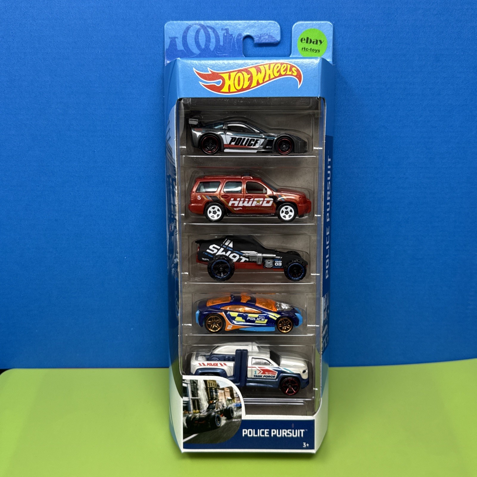 Hot Wheels Police Pursuit 5-Pack FYL15 Swat Task Force HWPD New 2019