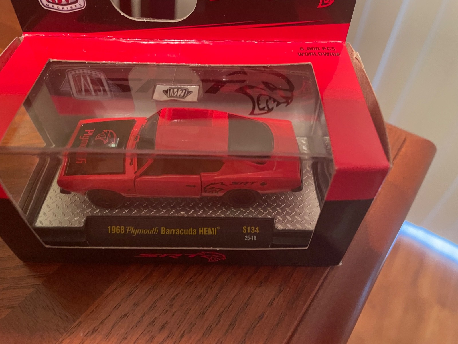 M2 Machines SRT 1968 Plymouth Barracuda HEMI 1:64 Diecast Red/Black Unopened