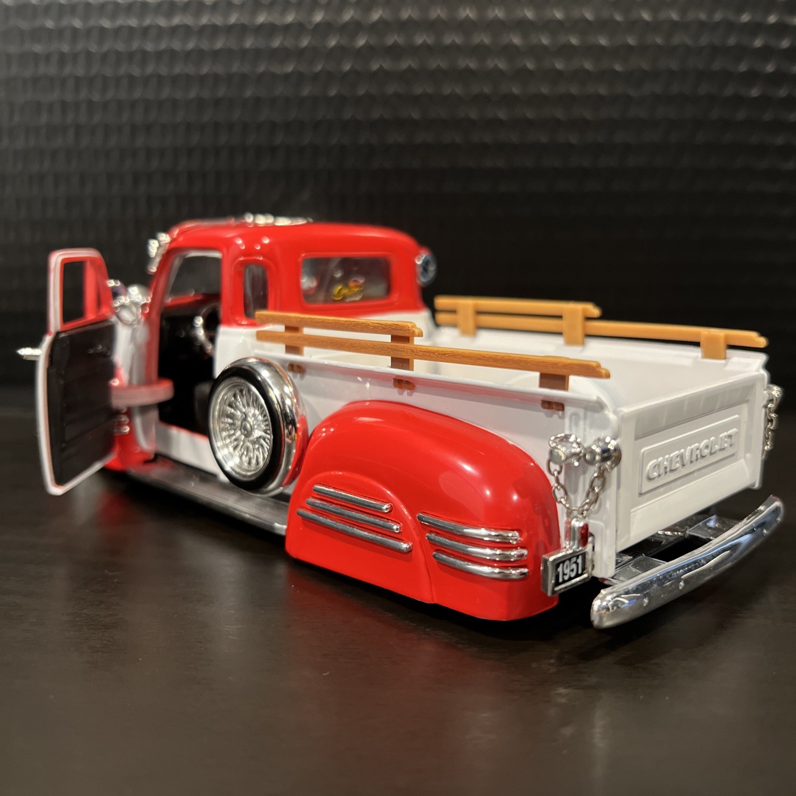 OG Chevy Street Low 1951 Chevrolet Pickup Truck Lowrider Diecast Car 1:24 Nice!