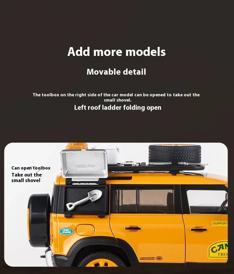 1:18 Land Rover Defender 110 Diecast Model Car Toy Collectible Sound Light Gift