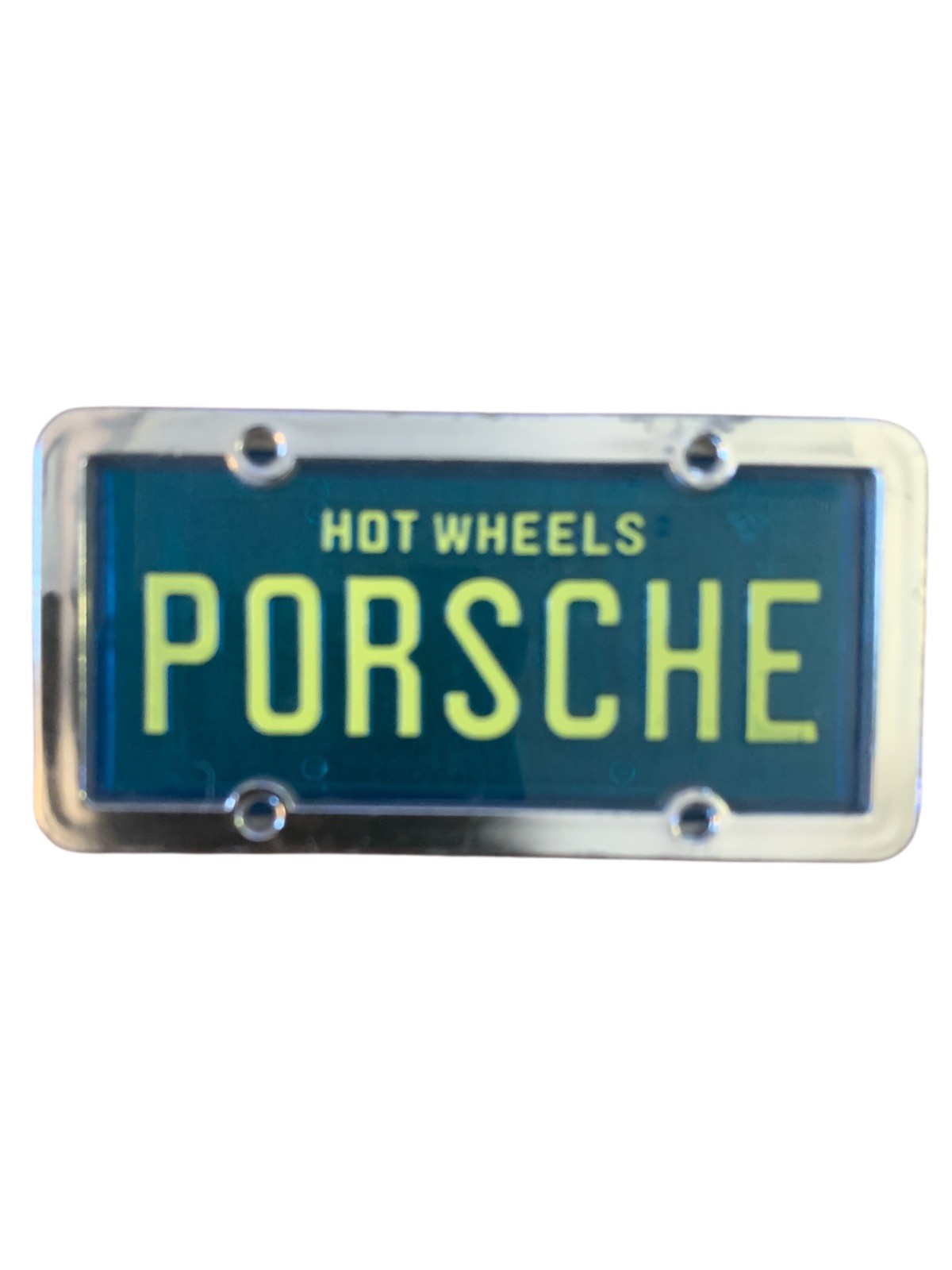1987 HOT WHEELS PARK N PLATES PORSCHE display box, blue and yellow colors