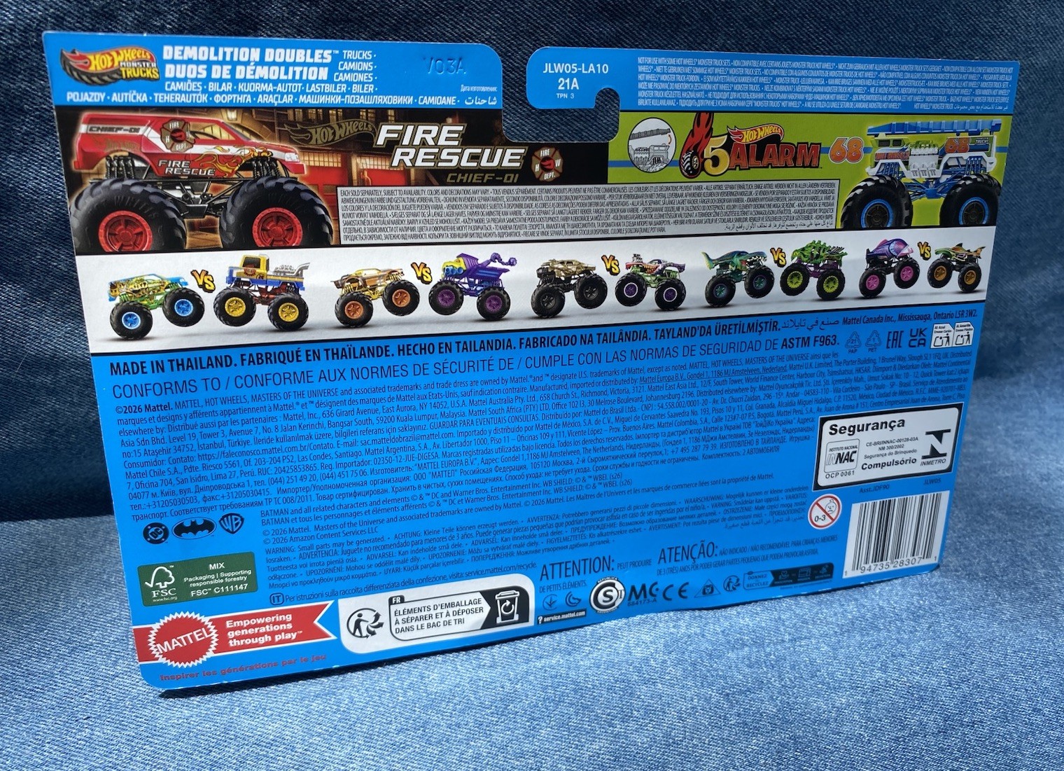 2026 Hot Wheels Monster Truck 2 Pack FIRE RESCUE HW 5 ALARM Truck HTF