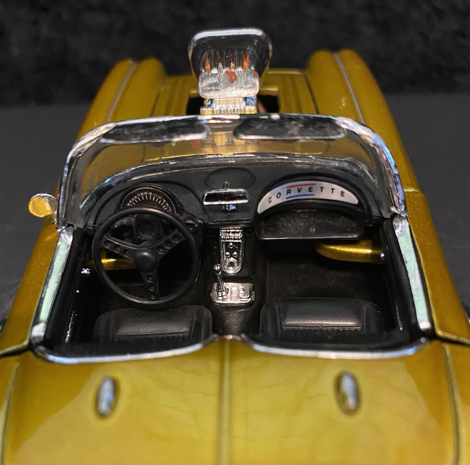 1962 Gold Chevrolet Corvette Convertible 1/32 Scale. SS 5750. Pullback action.