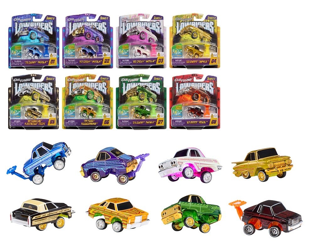 CarTuned 1:64 Lowriders SHOW GLOW Series 3 Assortment 8 Car Set, Factory Seal
